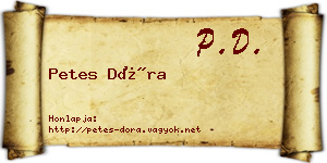 Petes Dóra névjegykártya