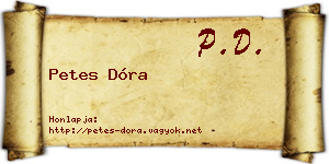 Petes Dóra névjegykártya